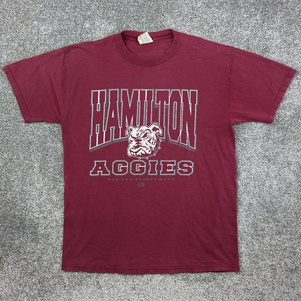 Vintage Hamilton Aggies Shirt Mens Large Red Alabama High School‎ Football Prep